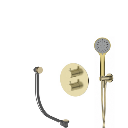 15238BB — 15238BB - Regn badset inbouw rond, vulsysteem 3-st h-douche, goud