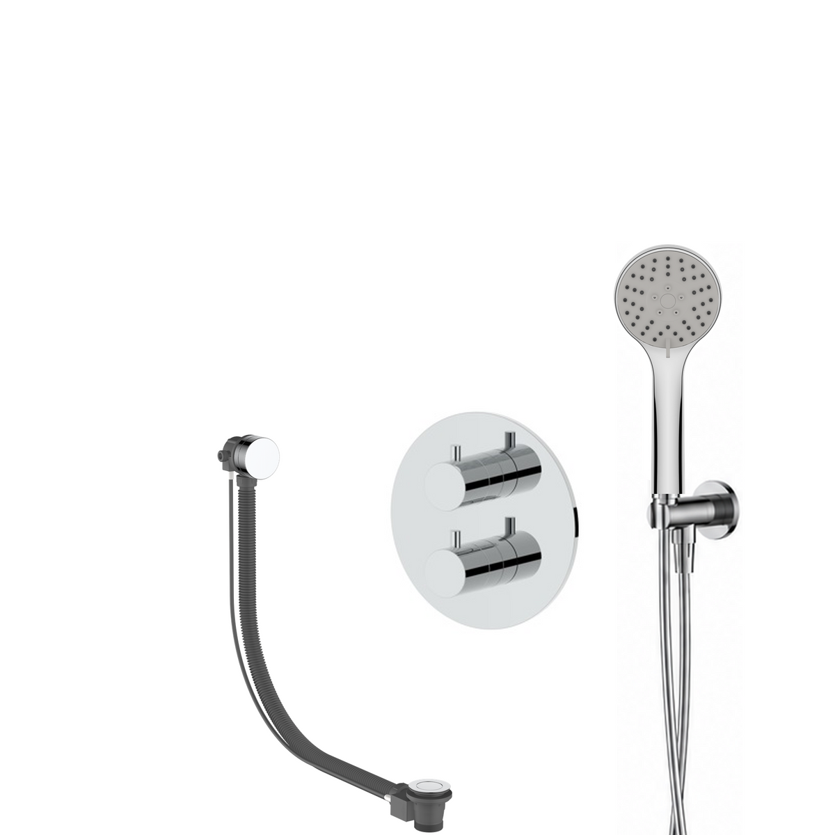 15238CR — 15238CR - Regn badset inbouw rond, vulsysteem 3-st h-douche, chroom