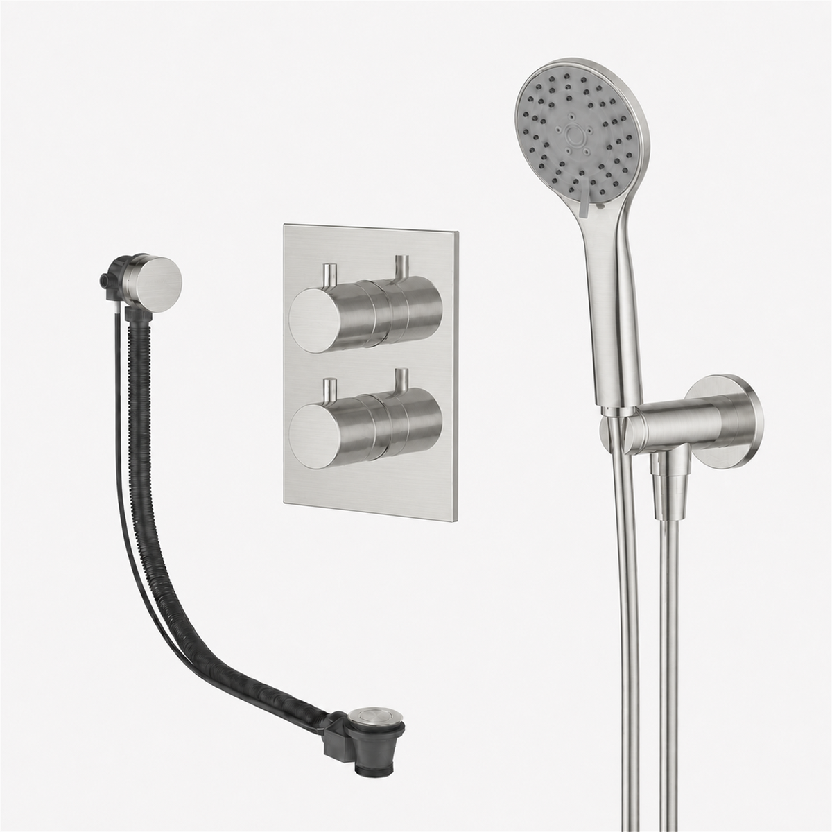 15239BN — 15239BN - Regn badset inbouw vkant, vulsysteem 3-st h-douche, nikkel