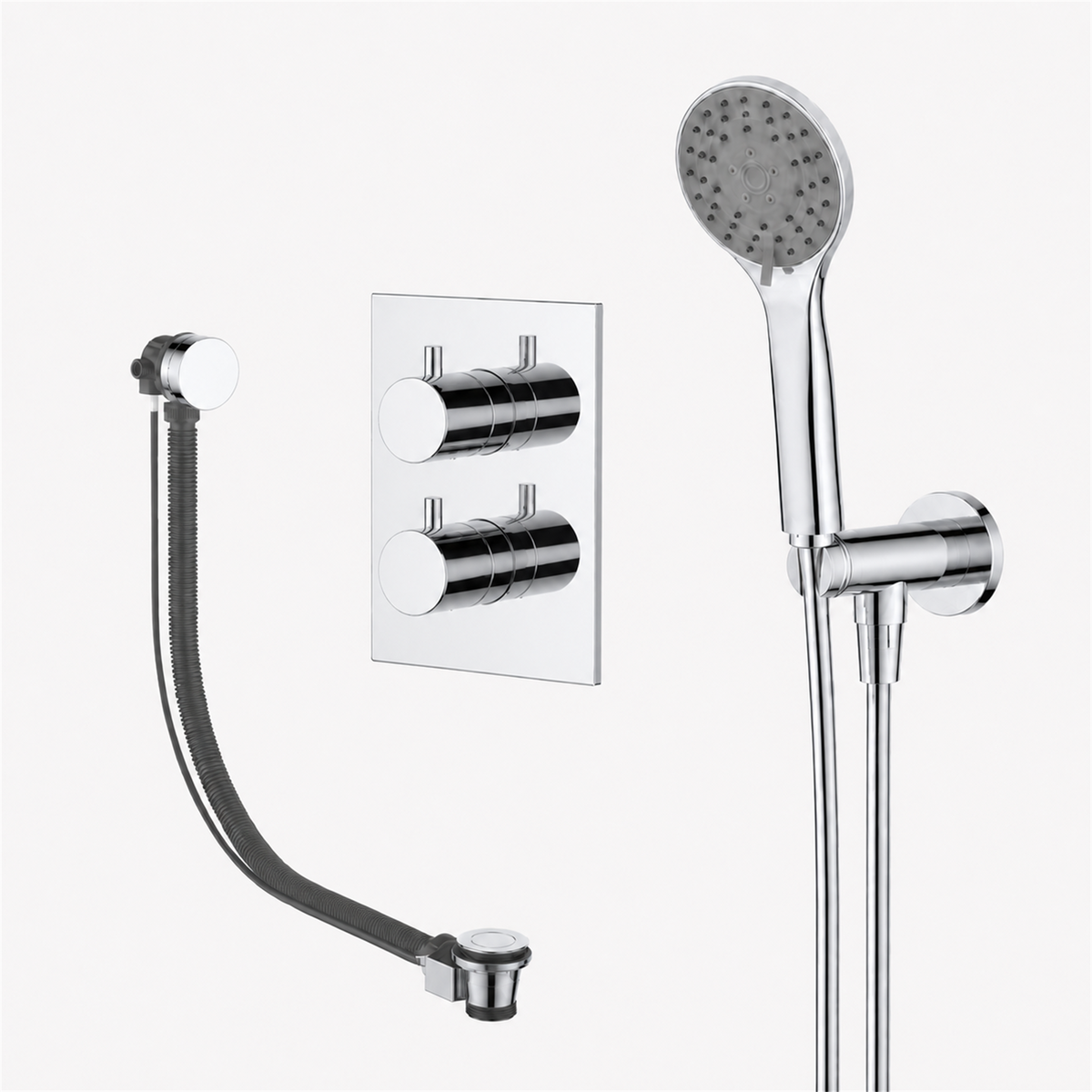 15239CR — 15239CR - Regn badset inbouw vkant, vulsysteem 3-st h-douche, chroom
