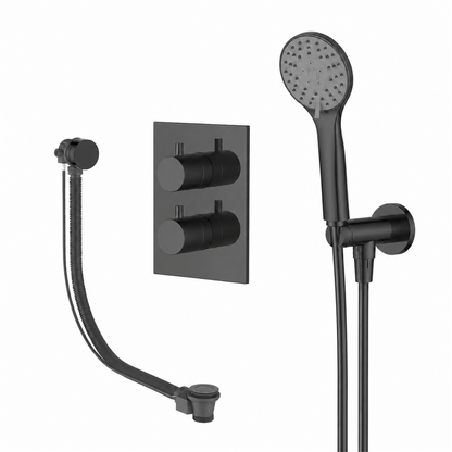 15239GM — 15239GM - Regn badset inbouw vkant, vulsysteem 3-st h-douche, gun meta