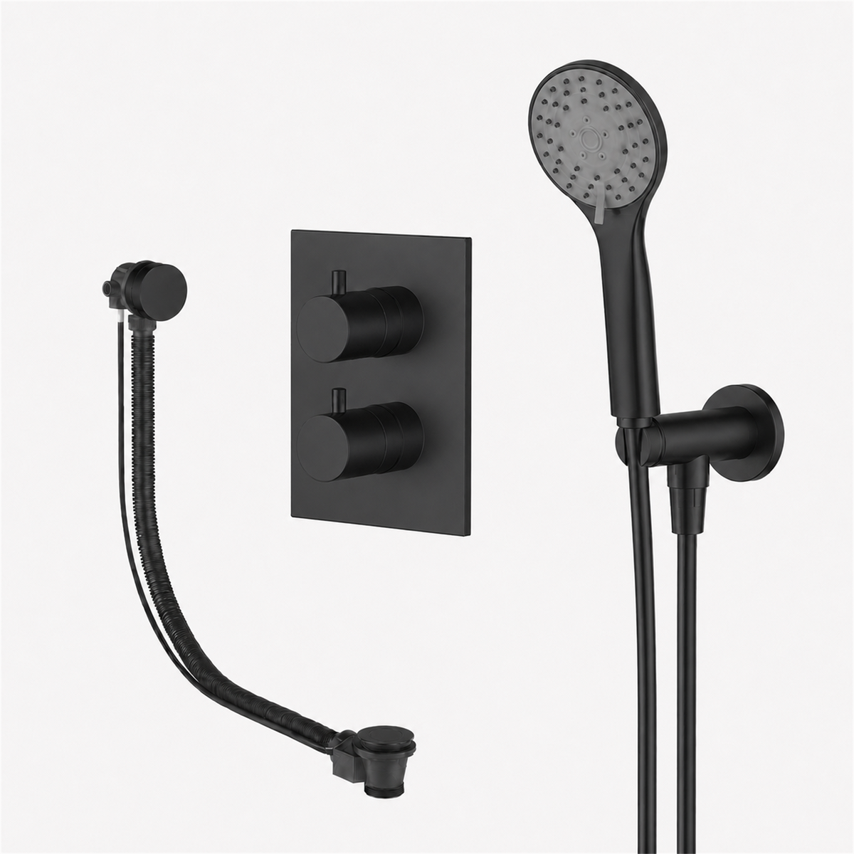 15239MB — 15239MB - Regn badset inbouw vkant, vulsysteem 3-st h-douche, mat zwar