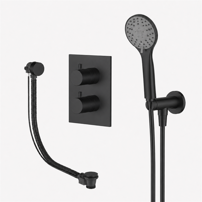 15239MB — 15239MB - Regn badset inbouw vkant, vulsysteem 3-st h-douche, mat zwar