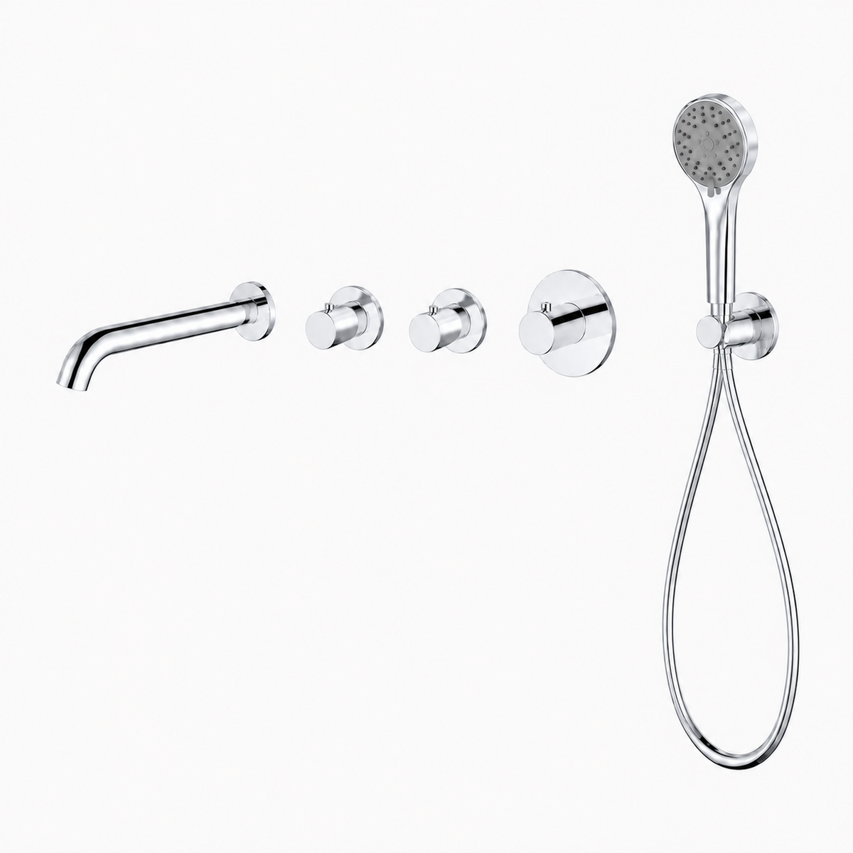 15240CR — 15240CR - Regn badset inbouw stopkranen, met 3-st handdouche, chroom