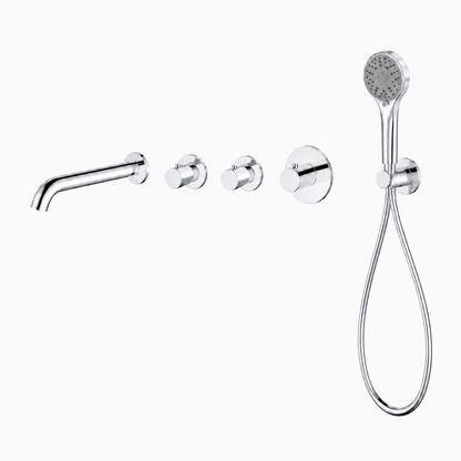 15240CR — 15240CR - Regn badset inbouw stopkranen, met 3-st handdouche, chroom