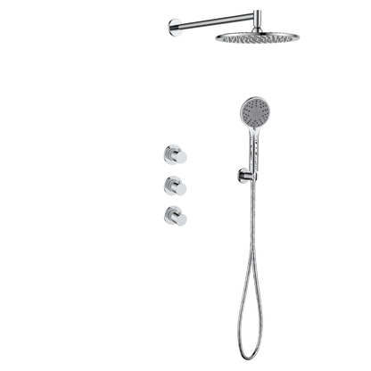 15242CR — Regn inbouw regendoucheset met stopkranen, chroom