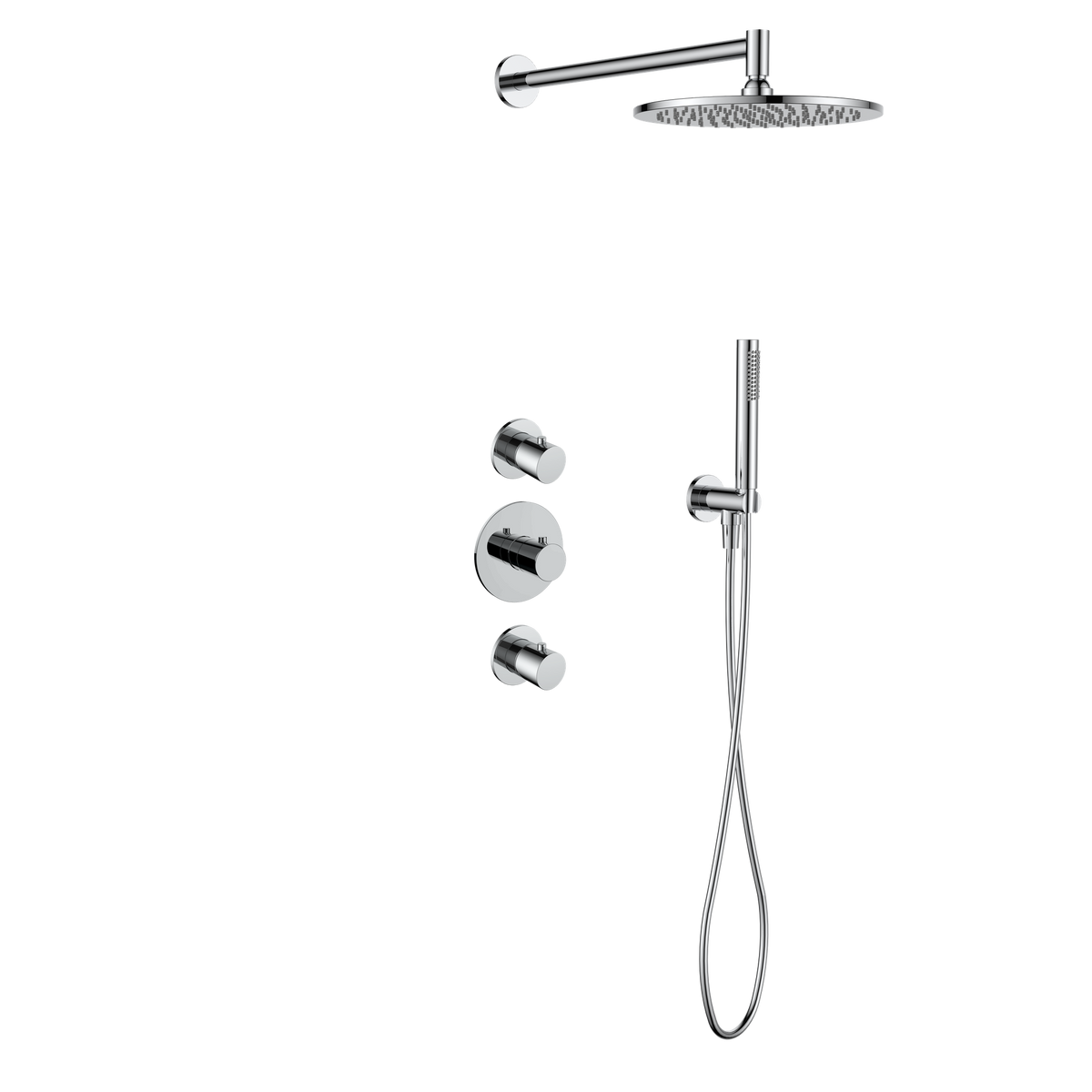 15327CR — 15327CR - Regn inbouw rdoucheset stkrn met 30cm hoofddouche, chroom