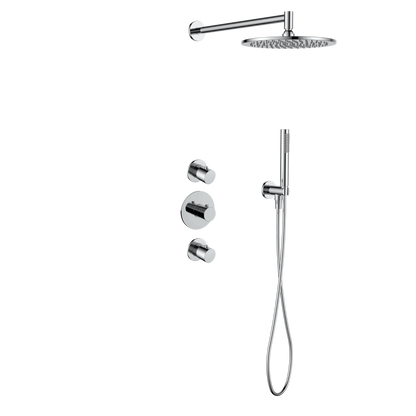 15327CR — 15327CR - Regn inbouw rdoucheset stkrn met 30cm hoofddouche, chroom