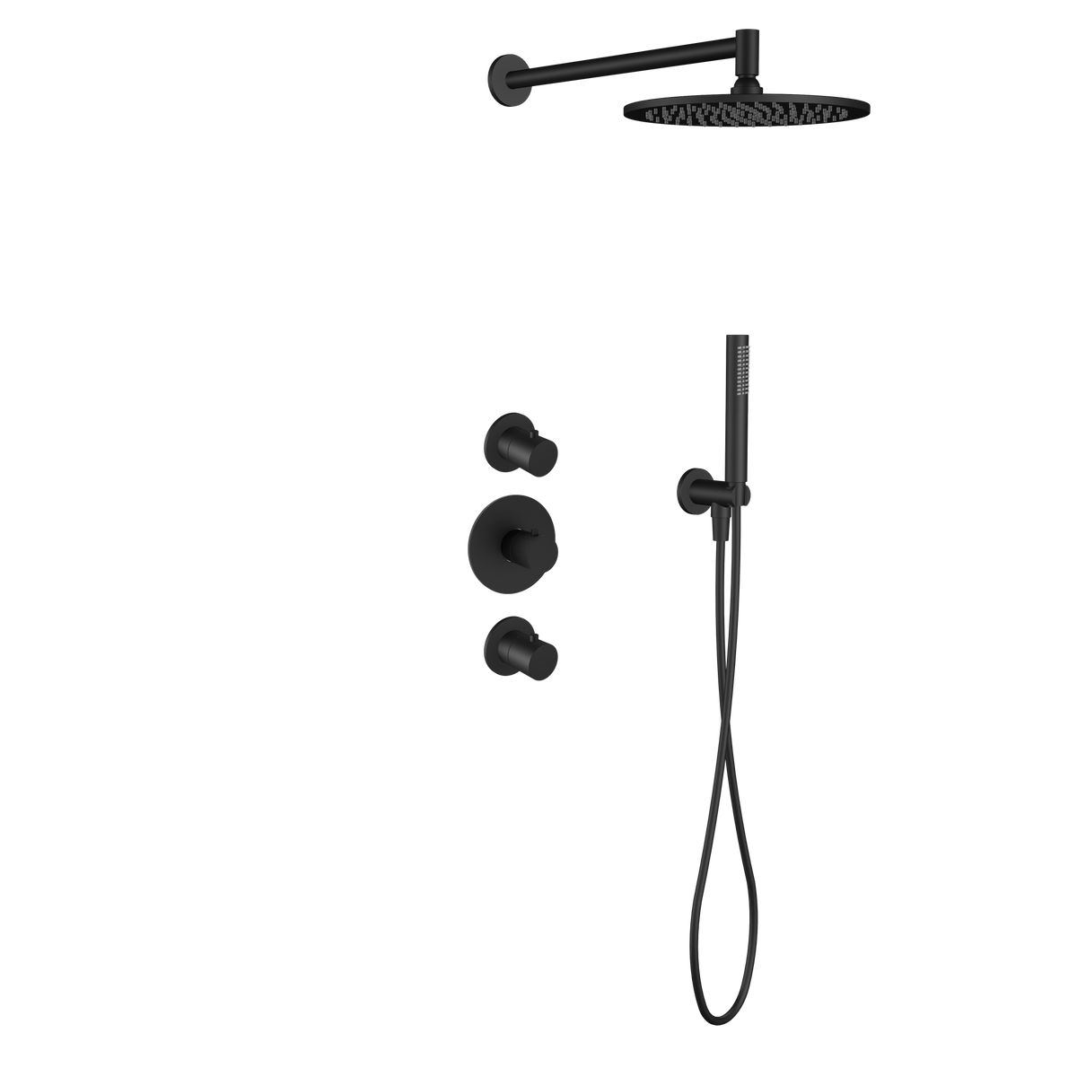 15327MB — 15327MB - Regn inbouw rdoucheset stkrn met 30cm hoofddouche, mat zwart