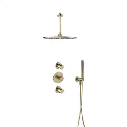 15328BB — 15328BB - Regn inbouw rdoucheset stkrn plafond met 30cm hdouche, goud