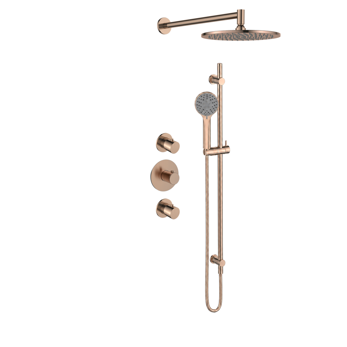 15329RG — 15329RG - Regn inb rdoucheset stkrn, glstng met 30cm hdouche, koper
