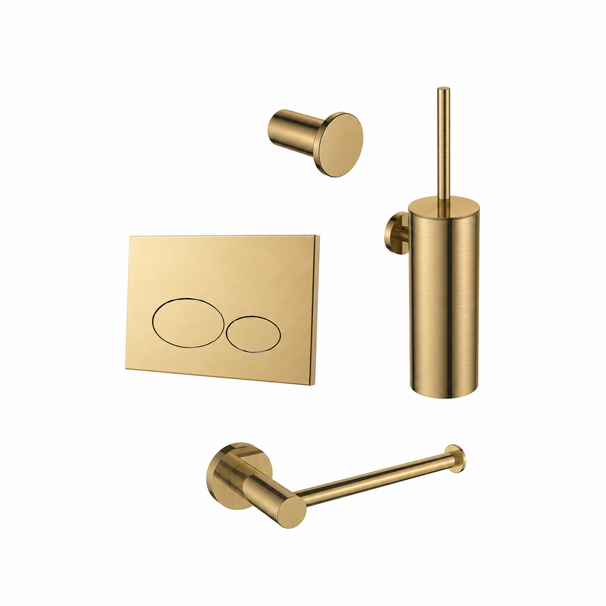 17013BB — 17013BB - Regn accessoireset toilet + bedieningsplaat, geborsteld goud