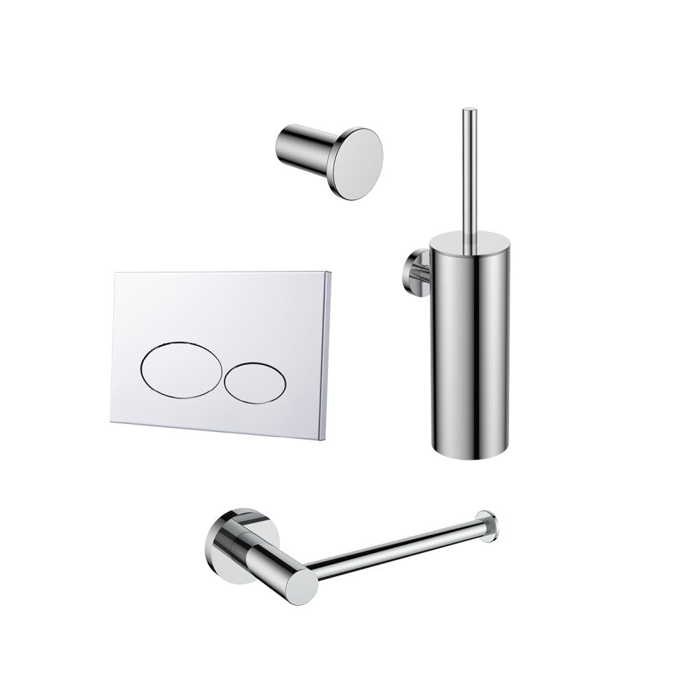 17013CR — 17013CR - Regn accessoireset toilet + bedieningsplaat, chroom