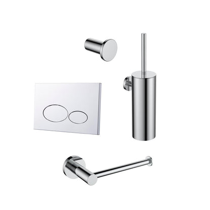 17013CR — 17013CR - Regn accessoireset toilet + bedieningsplaat, chroom
