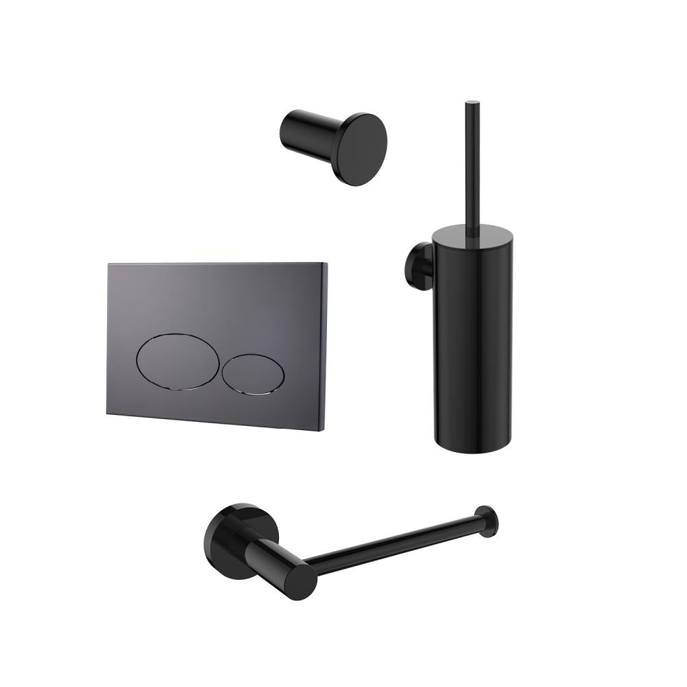 17013GM — 17013GM - Regn accessoireset toilet + bedieningsplaat, gun metal black