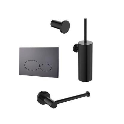 17013GM — 17013GM - Regn accessoireset toilet + bedieningsplaat, gun metal black