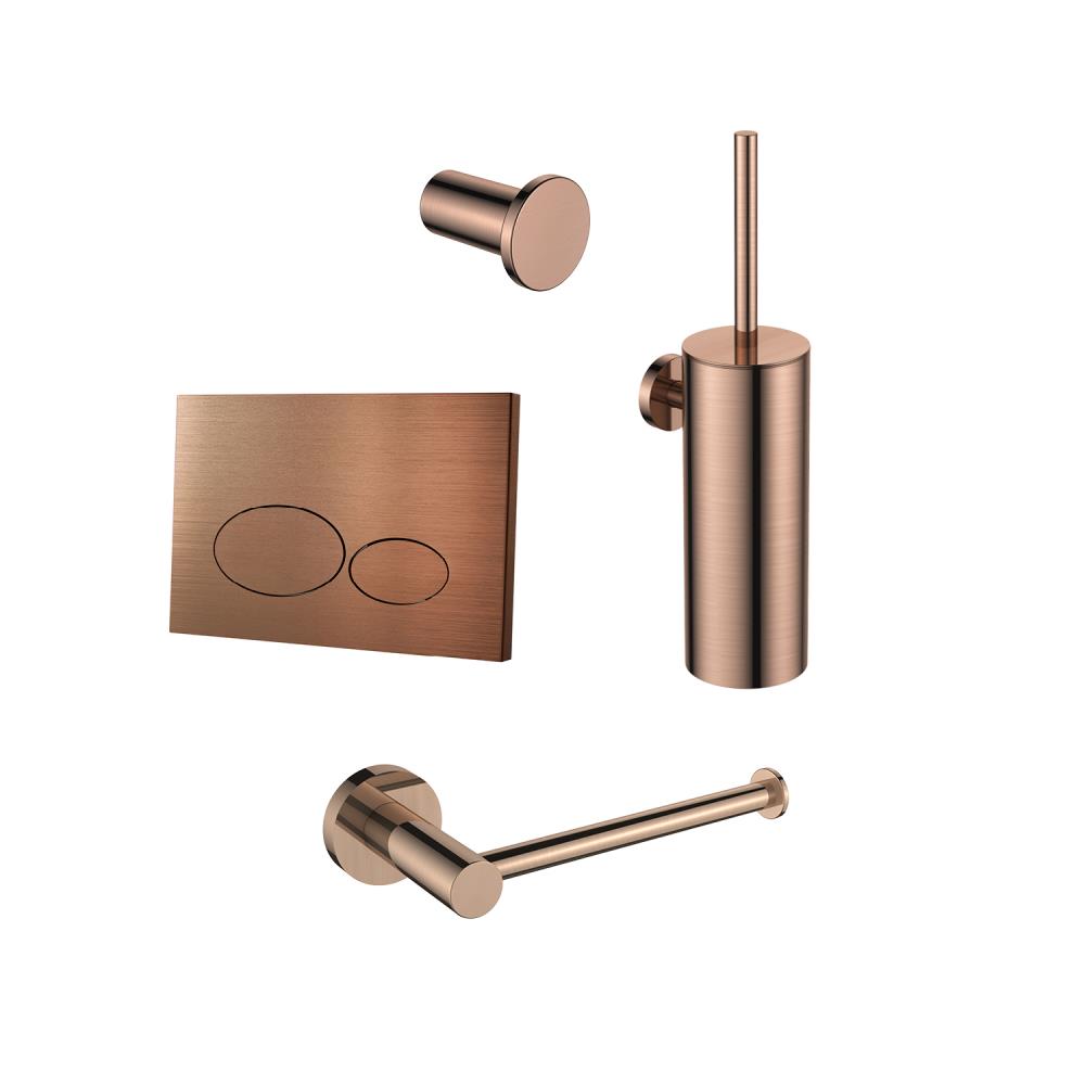 17013RG — 17013RG - Regn accessoireset toilet + bedieningsplaat, koper