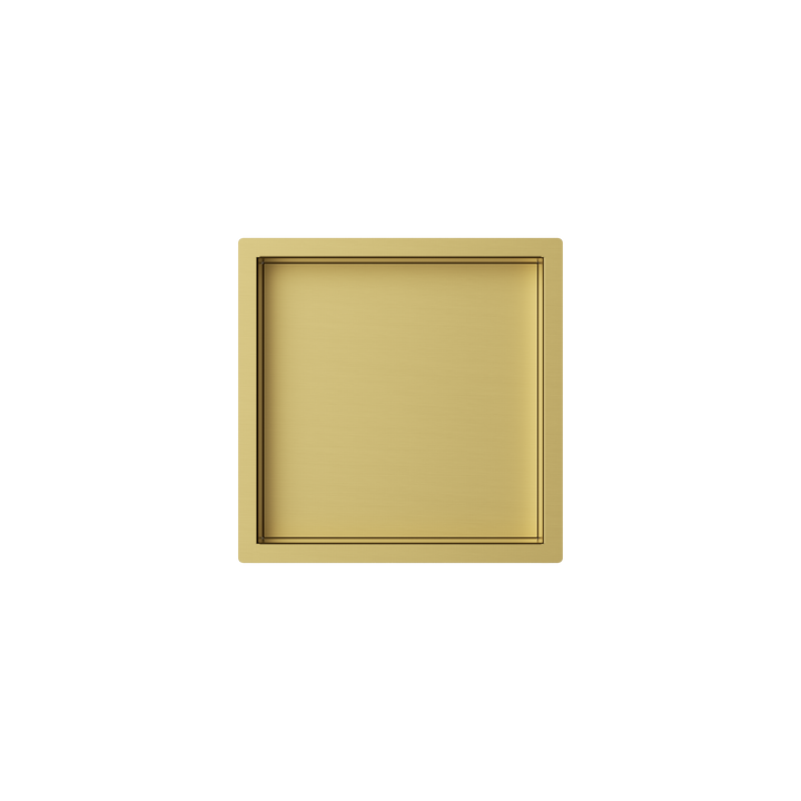 17107BB — Regn inbouwnis 30x30x7cm met LED, geborsteld goud