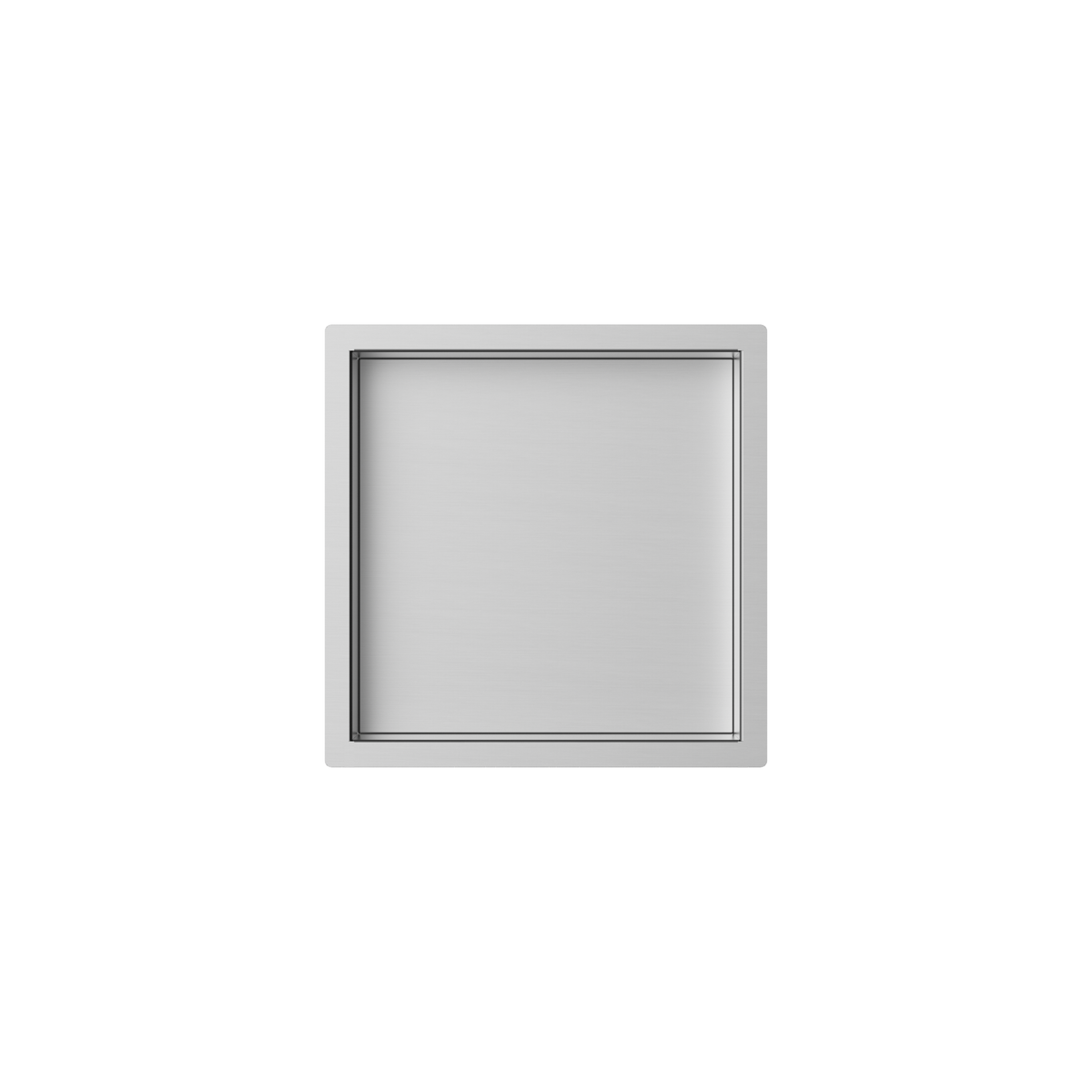 17107BN — Regn inbouwnis 30x30x7cm met LED, geborsteld nikkel