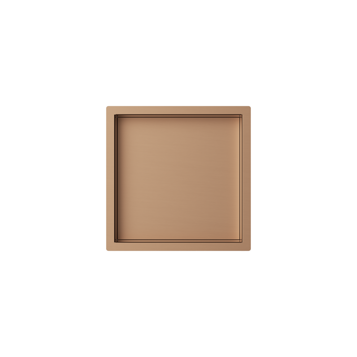 17107RG — Regn inbouwnis 30x30x7cm met LED, geborsteld koper