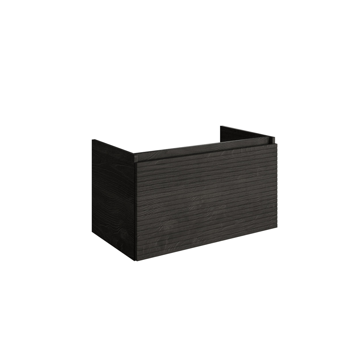 20080RG35 — Regn onderkast enkele lade 80cm, rook zwart ribbel