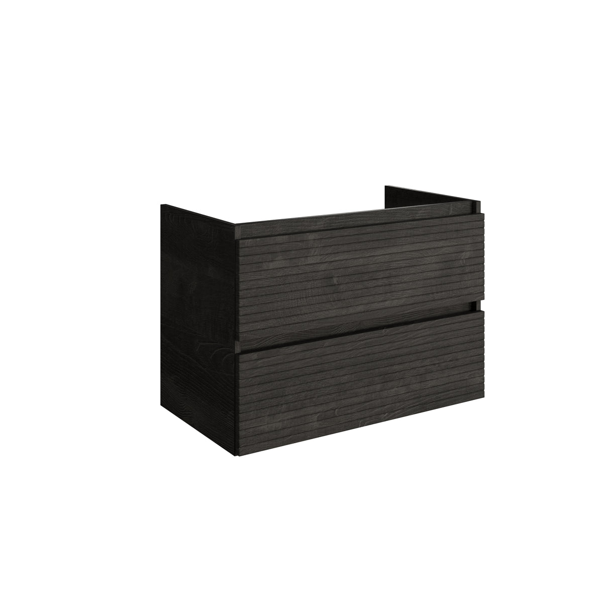 20082RG35 — Regn onderkast dubbele lade 80cm, rook zwart ribbel