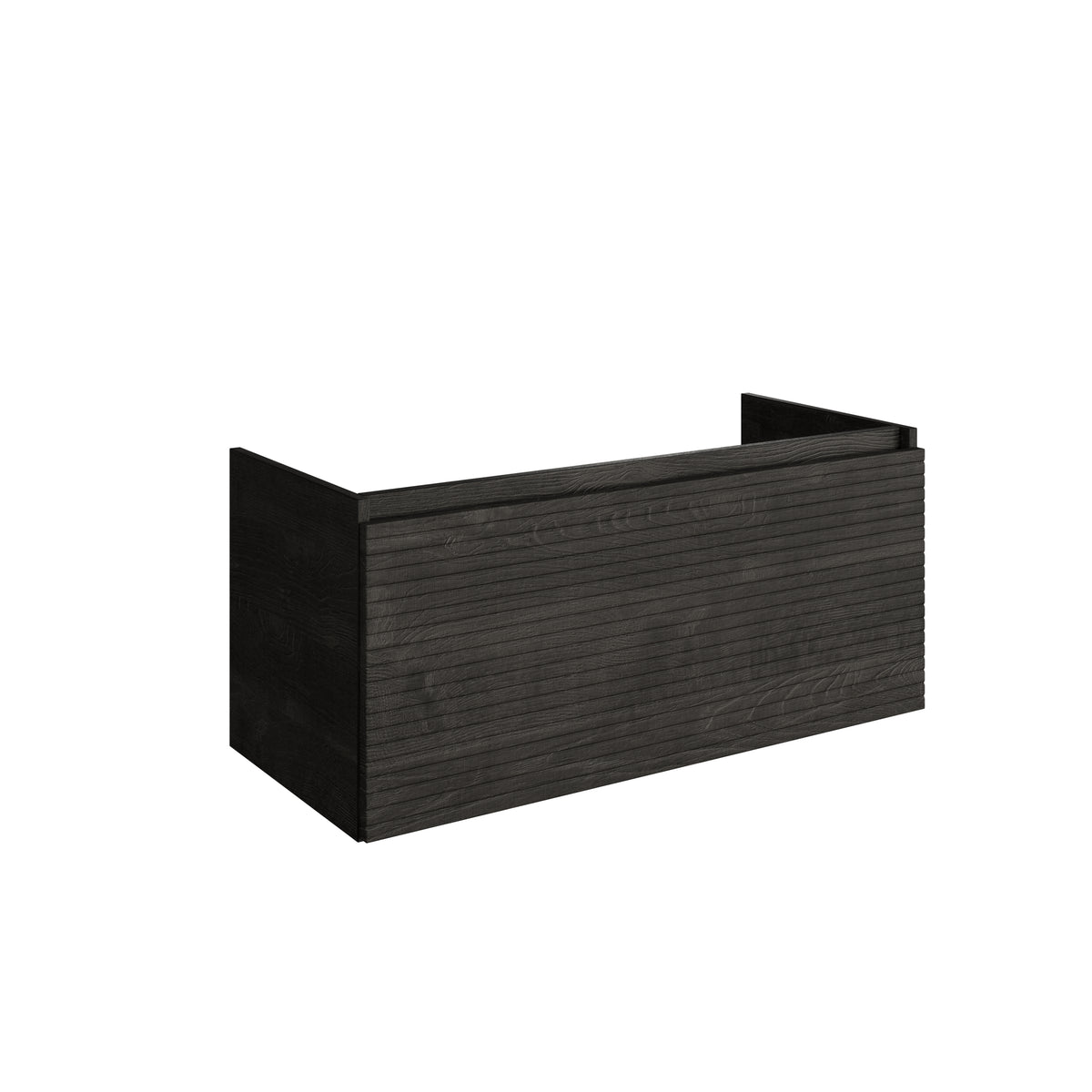 20100RG35 — Regn onderkast enkele lade 100cm, rook zwart ribbel