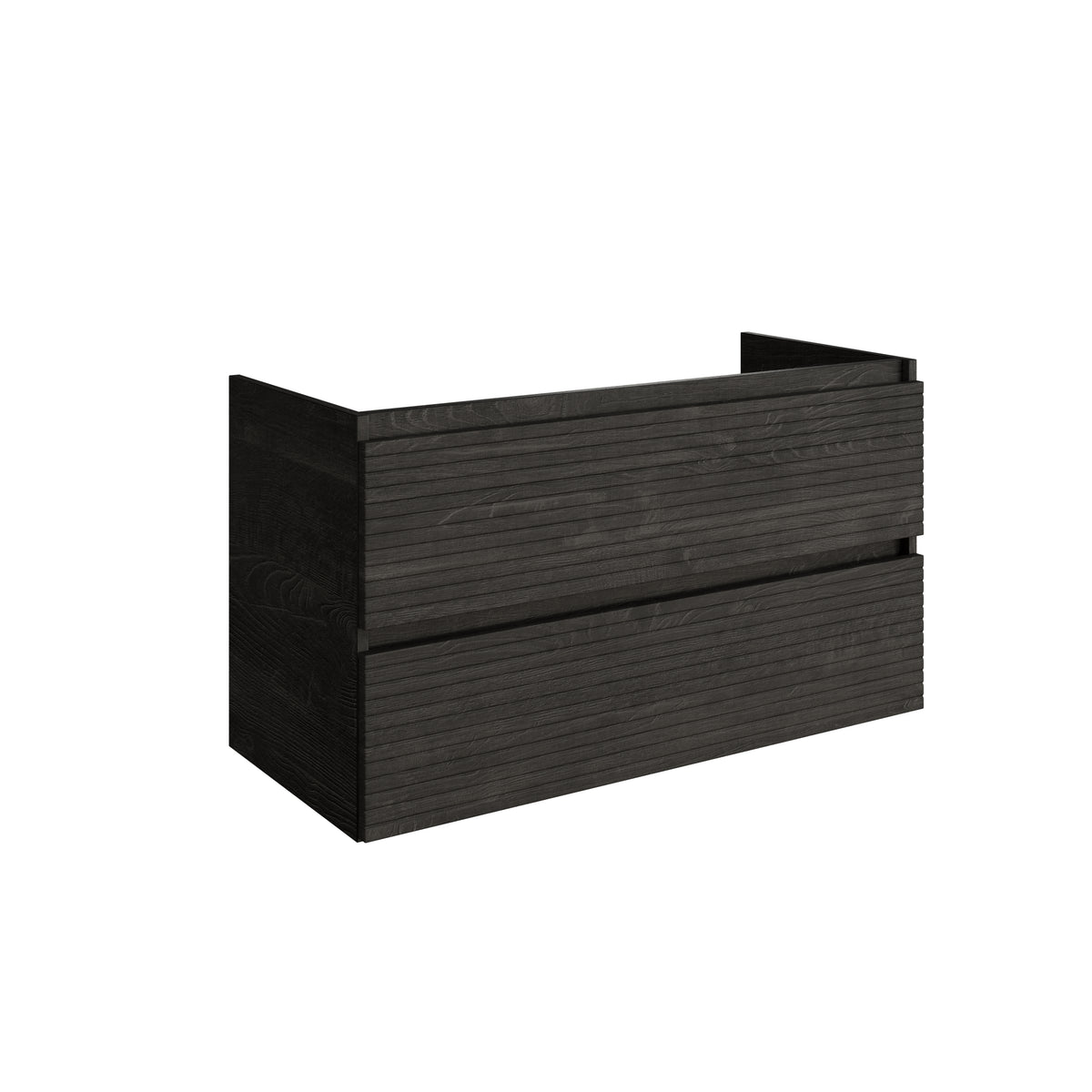 20102RG35 — Regn onderkast dubbele lade 100cm, rook zwart ribbel