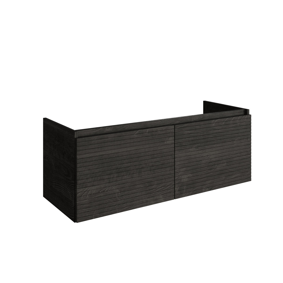 20121RG35 — Regn onderkast dubbele lade H45 120cm, rook zwart ribbel