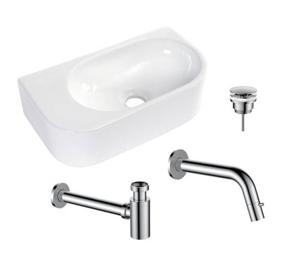 30011CR — 30011CR - Regn fonteinset inbouw chroom links, wit glans
