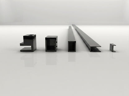 40025GM — Regn profielset voor inloopdouche, gun metal black
