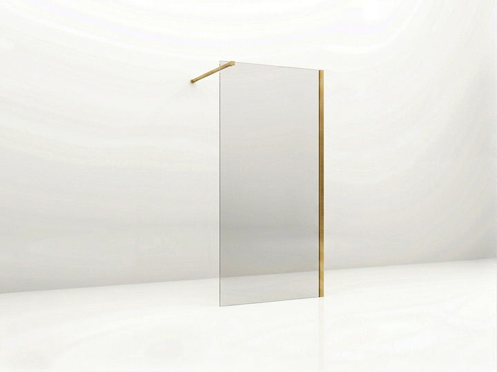 41080BB — Regn inloopdouche 80cm helder glas, geborsteld goud
