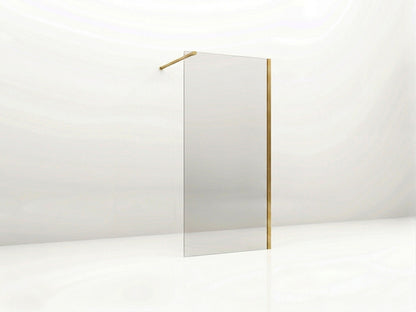 41080BB — Regn inloopdouche 80cm helder glas, geborsteld goud