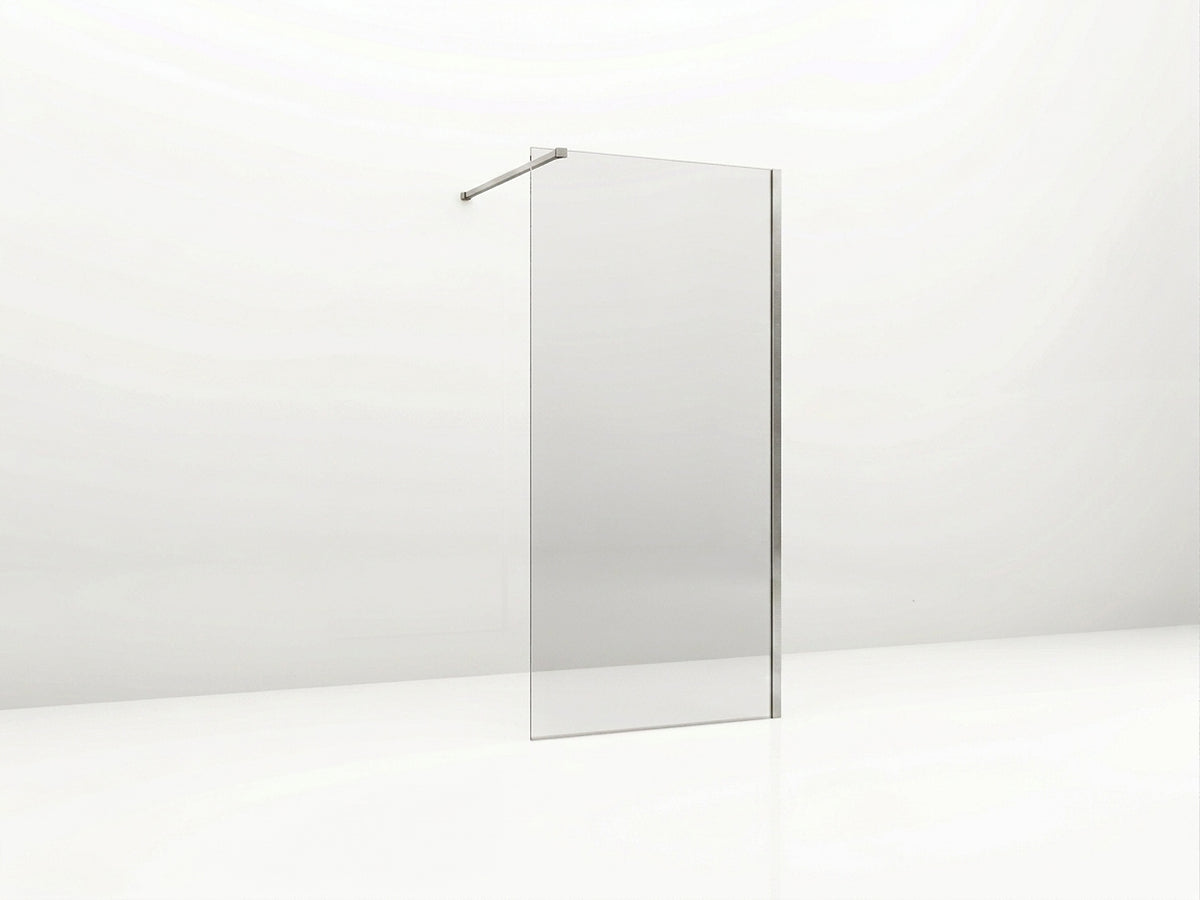 41080BN — Regn inloopdouche 80cm helder glas, geborsteld nikkel