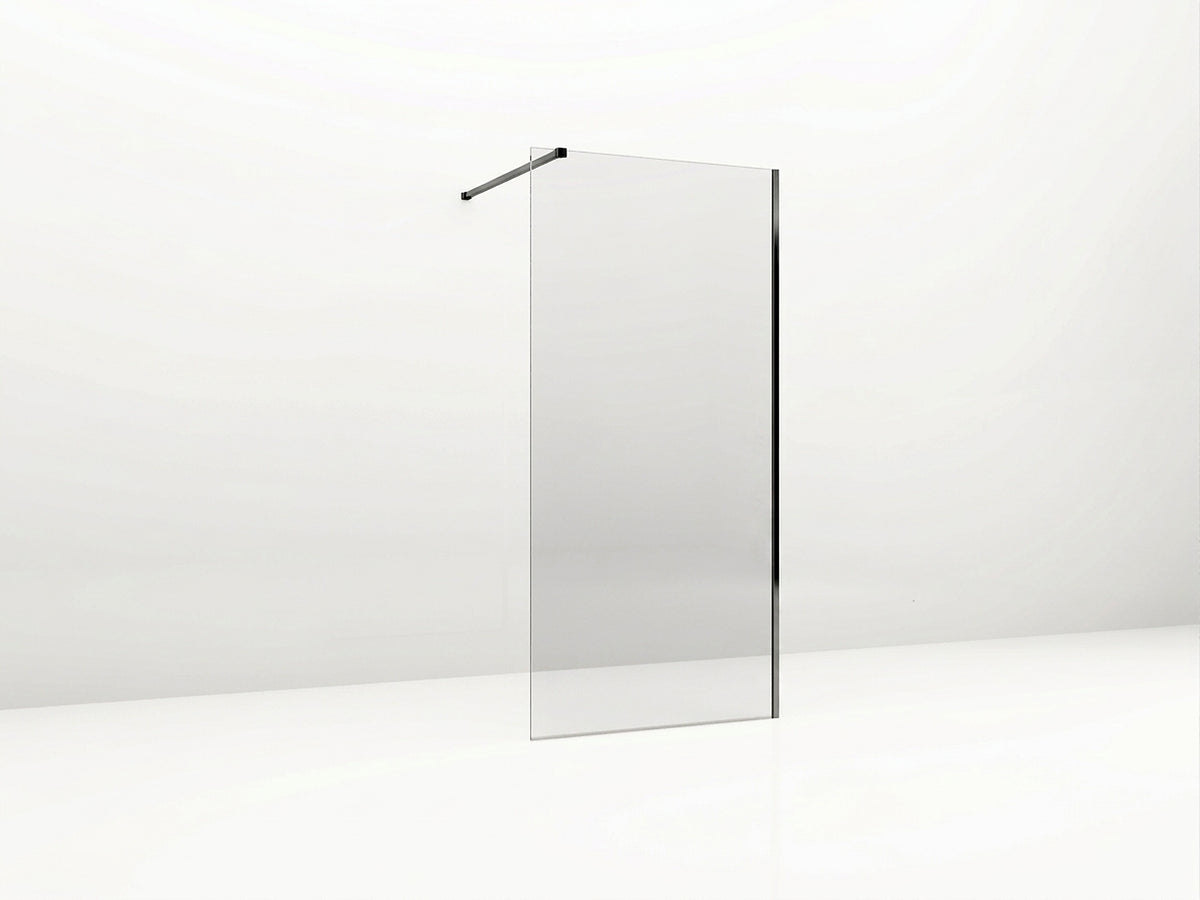 41080GM — Regn inloopdouche 80cm helder glas, gun metal black