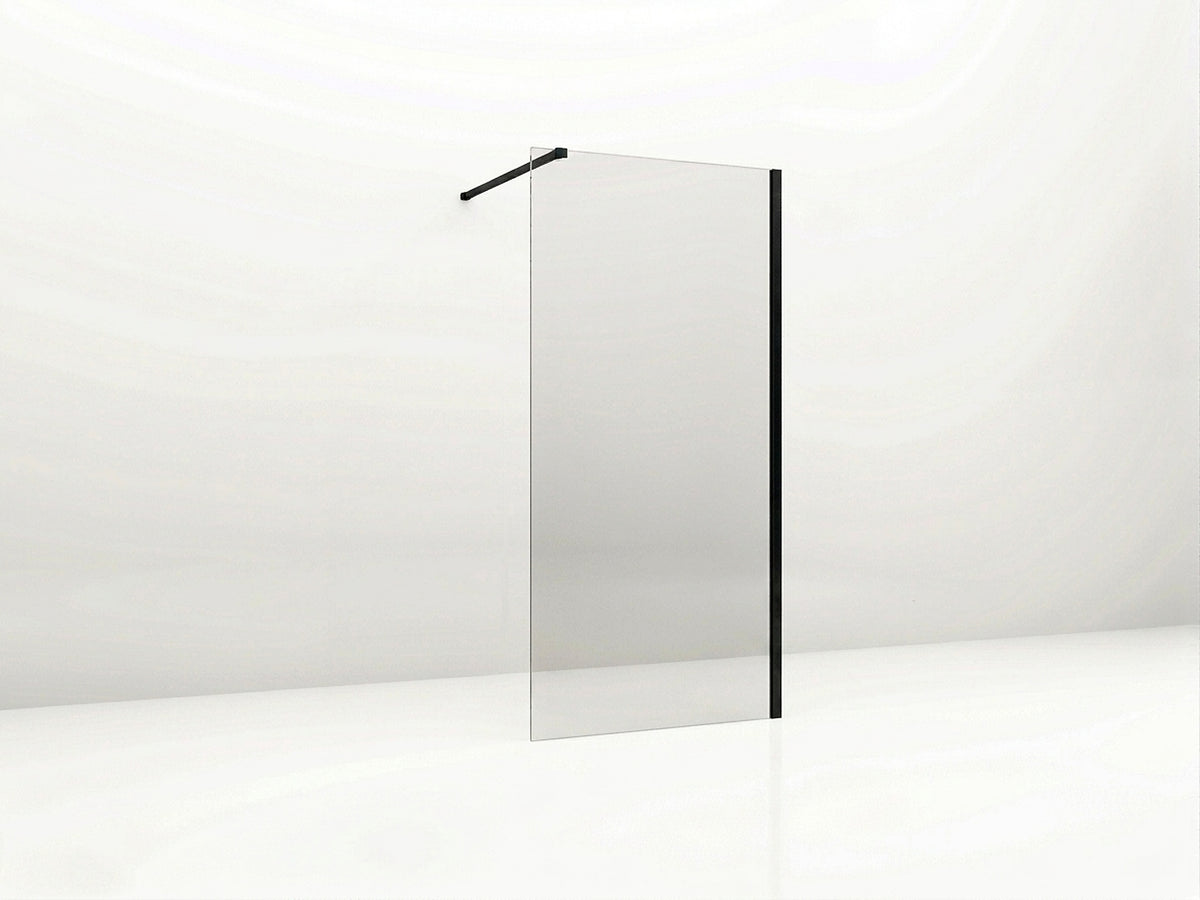 41090MB — Regn inloopdouche 90cm helder glas, mat zwart
