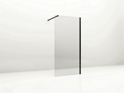 41110MB — Regn inloopdouche 110cm helder glas, mat zwart