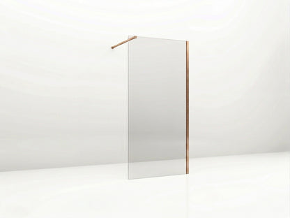 41110RG — Regn inloopdouche 110cm helder glas, geborsteld koper