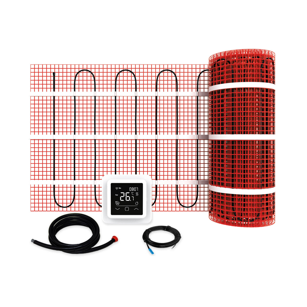 86003 — Vloerverwarmingset incl. thermostaat wit 2m2