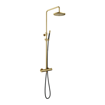 Hotbath SDS9BBP – 20 cm hoofddouche – staafhanddouche – Geborsteld messing PVD
