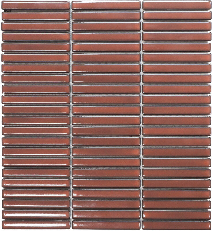 The Mosaic Factory Sevilla Kitkat mini finger Smoked Cherry Glossy 12x92mm - SEF12012
