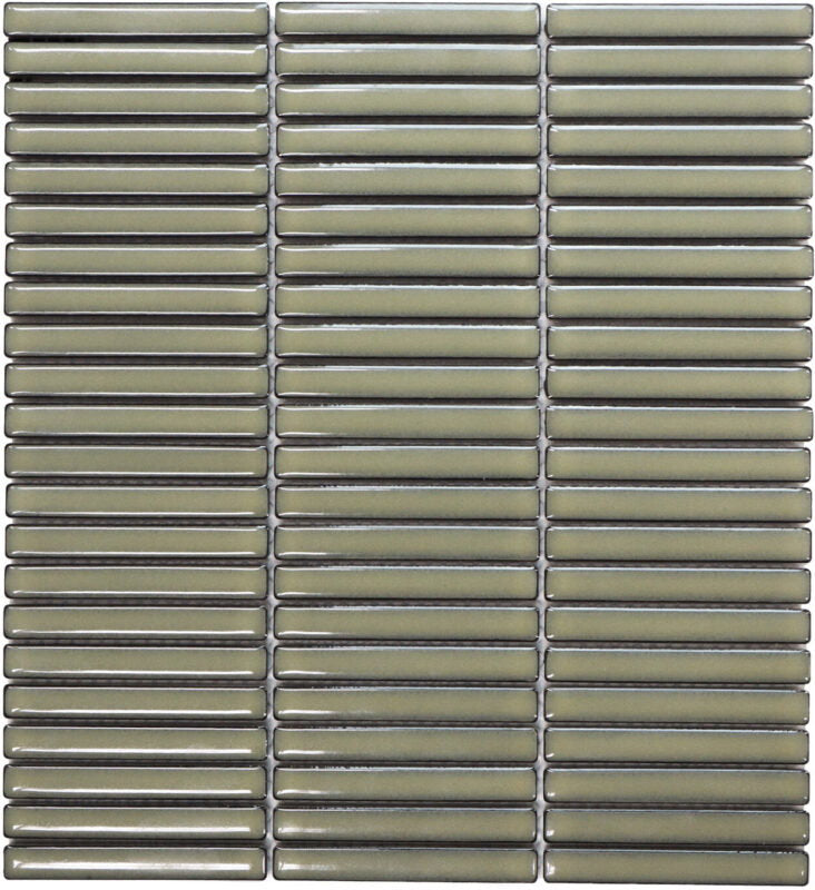 The Mosaic Factory Sevilla Kitkat mini finger Urban Olive Glossy 12x92mm - SEF12545