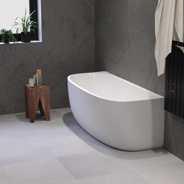 Solid-line Arona back to wall bad | 160 cm | Wit