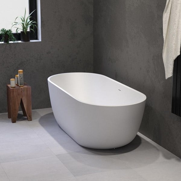 Solid-line Terra vrijstaand bad | 158 cm | Mat wit