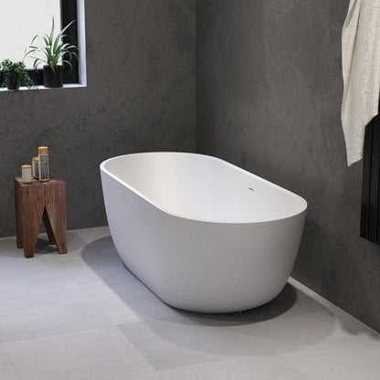 Solid-line Terra vrijstaand bad | 158 cm | Mat wit