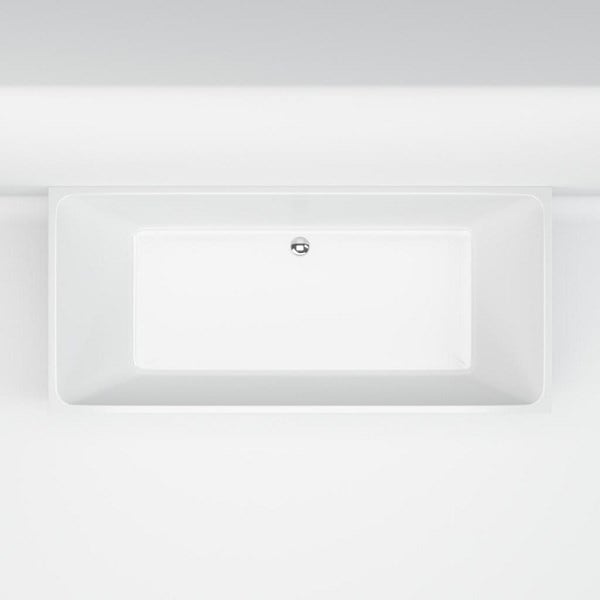 Solid-line Square back to wall bad 153x70cm Wit