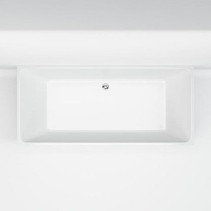 Solid-line Square back to wall bad 153x70cm Wit