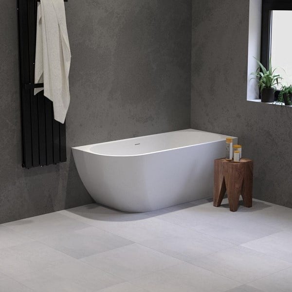Solid-line Luvino hoekbad | Rechts | 160 cm | Wit