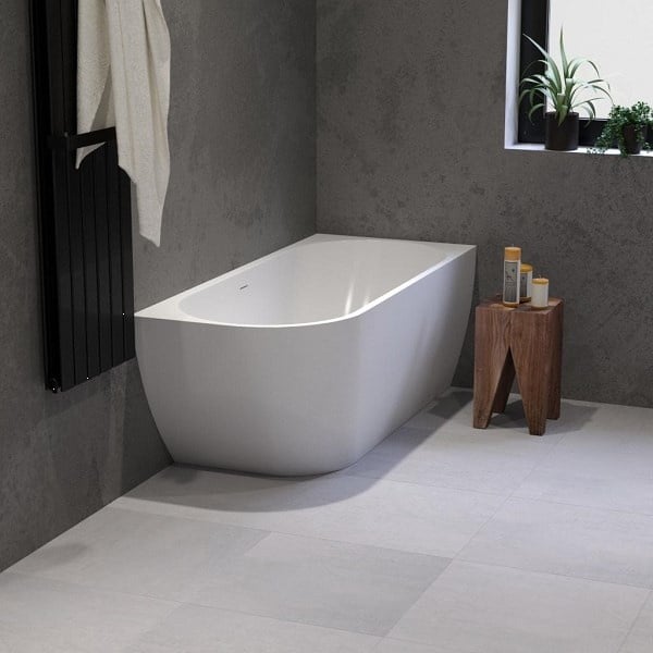Solid-line Luvino hoekbad | Rechts | 160 cm | Wit