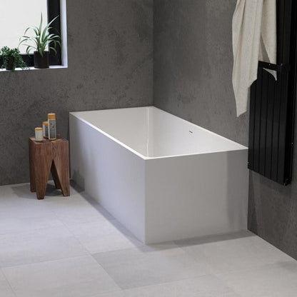 Solid-line Square back to wall bad 153x70cm Wit